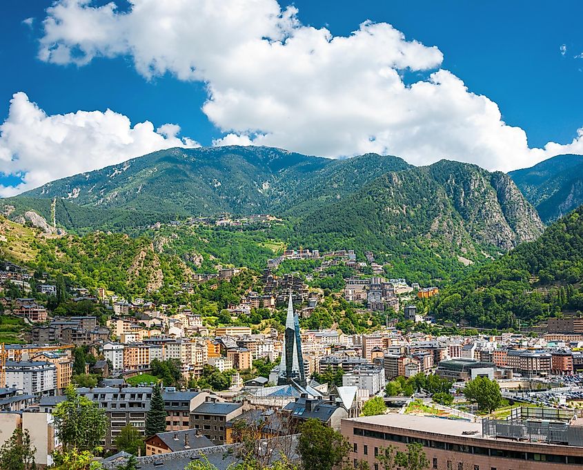 The mountainous nation of Andorra.