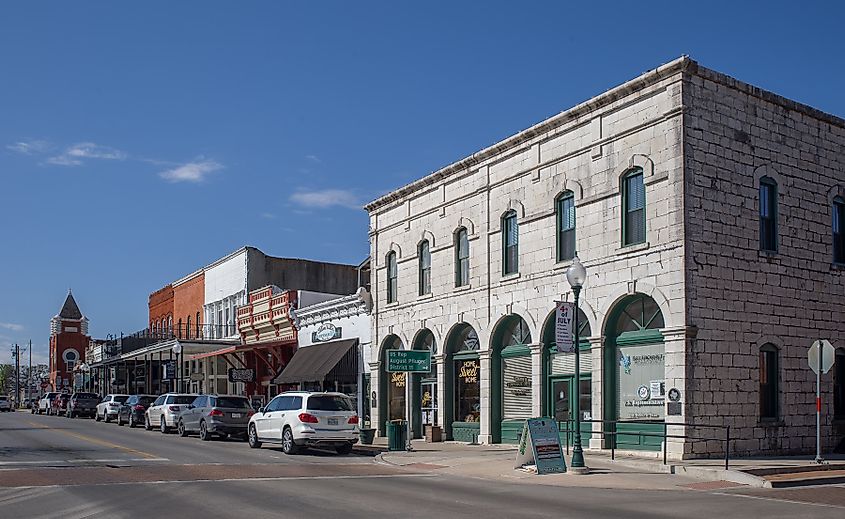 The beautiful downtown area of Granbury, Texas