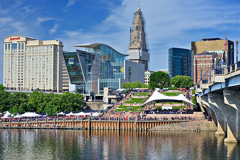 Crowds at the annual Riverfront Dragon Boat & Asian Festival in Hartford, CT