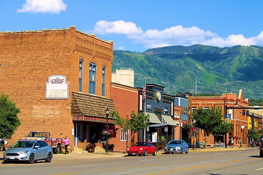The downtown area of Steamboat Springs, Colorado.