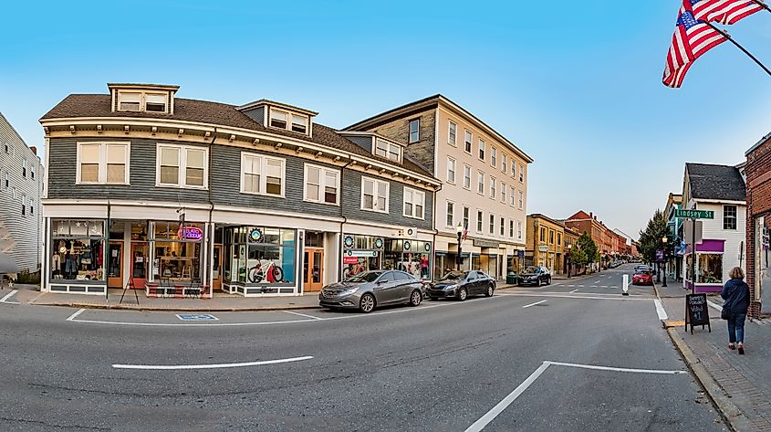 Historic Main Street in Rockland, USA.