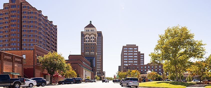 Buildings on Keeler Avenue in Bartlesville, Oklahoma.