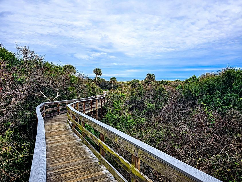 Boardwalk near Turtle Mound in Cape Canaveral National Seashore