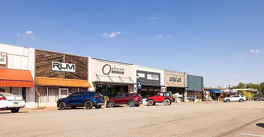 The old business district in Greenwood, Arkansas