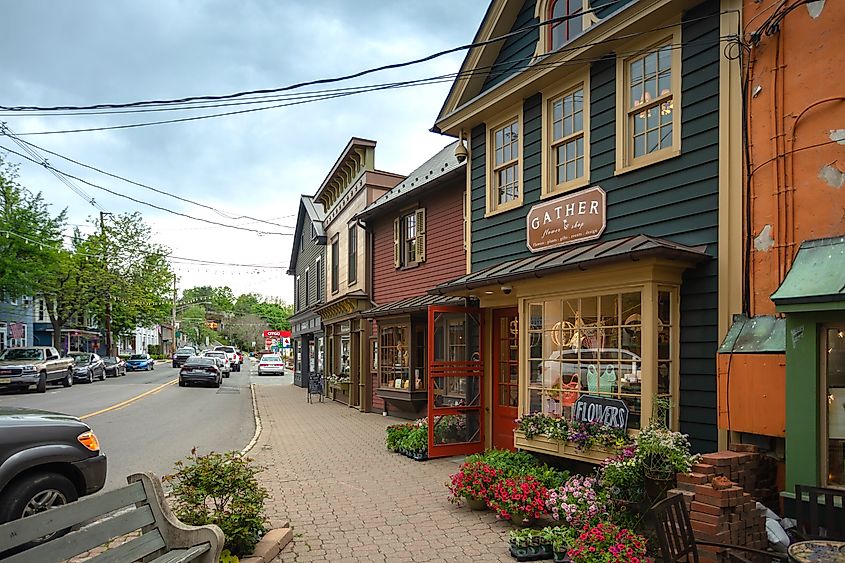 The charming City Center of Frenchtown, New Jersey