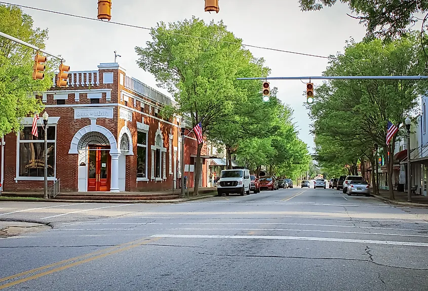 The old bank building in Abbeville, Alabama.