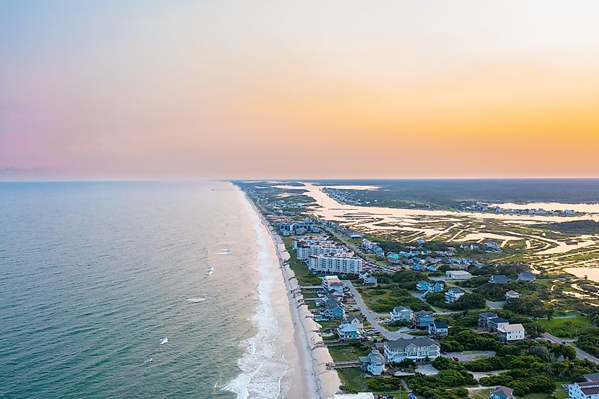 Aerial View of North Topsail Beach. Editorial credit: Kyle J Little / Shutterstock.com