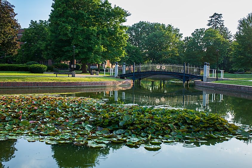 Central College campus in Pella, Iowa. Editorial credit: Rexjaymes / Shutterstock.com