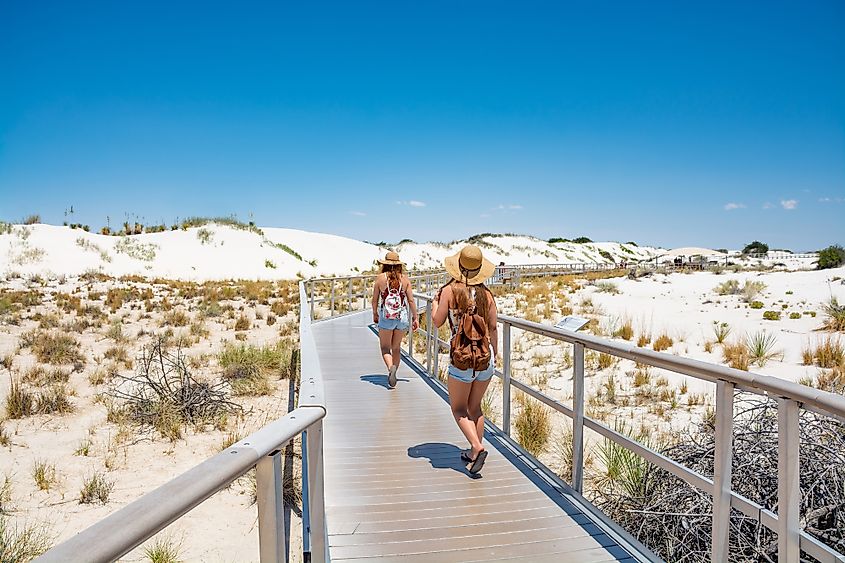 Boardwalk at White Sands National Park.
