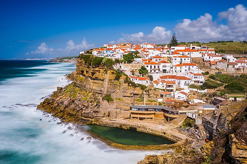 The seaside town of Azenhas do Mar, Portugal.