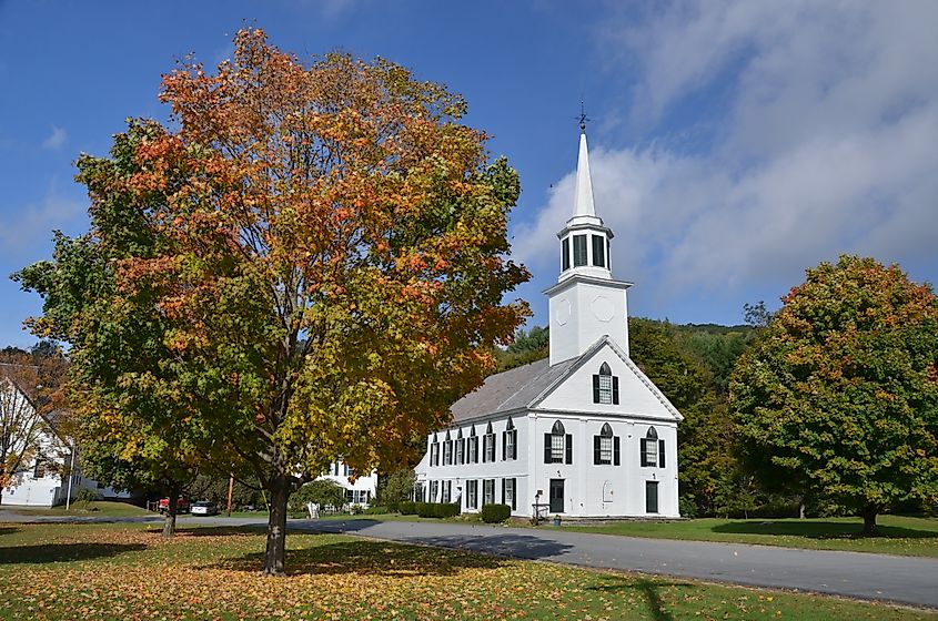 First Congregational Church and Meetinghouse near the junction of Vermont Routes 30 and 35 in Townshend