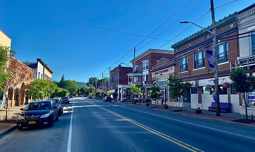 Main Street in the business district of Naples, New York
