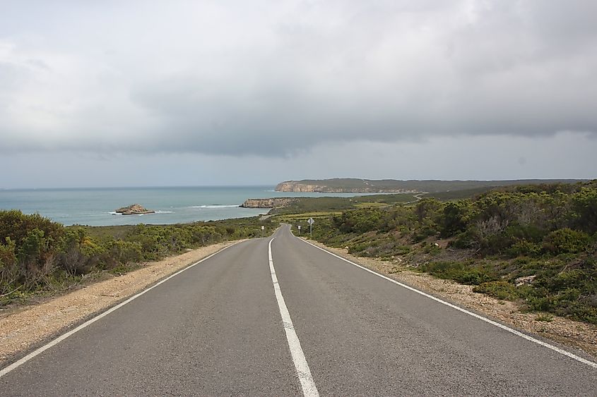 Road through Innes National Park in South Australia.