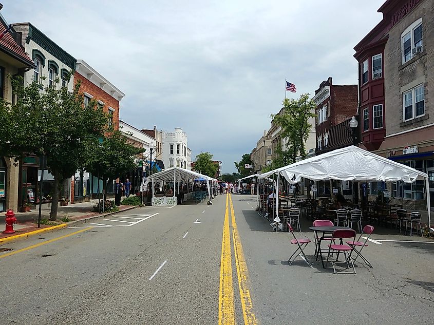 A beautiful streetscape in Ridgewood, New Jersey.