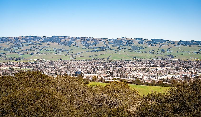 View of the small town of Petaluma