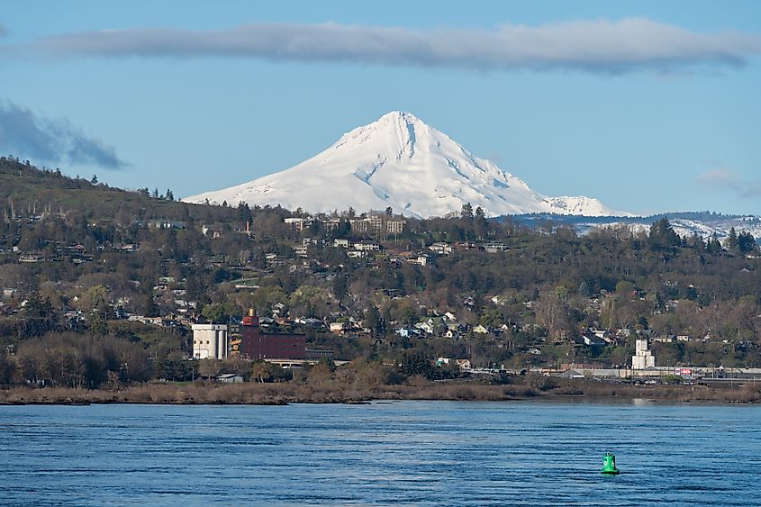 Mt. Hood above Hood River in Oregon.