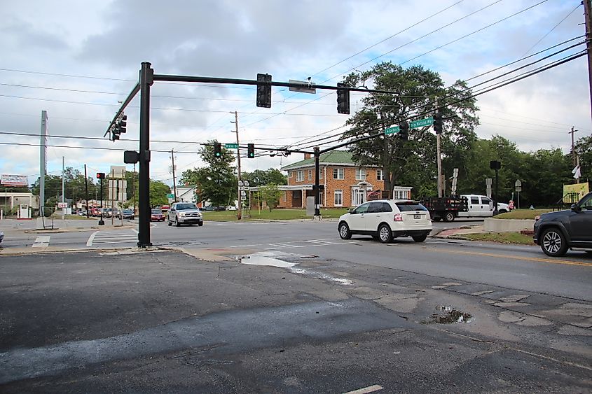 View of downtown Thomson in Georgia.