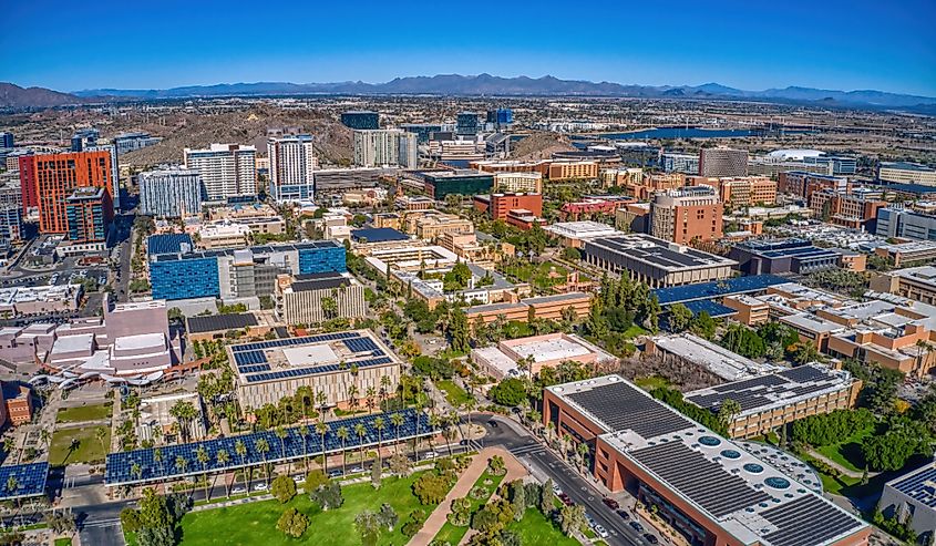 Arizona State University campus in Tempe, Arizona.