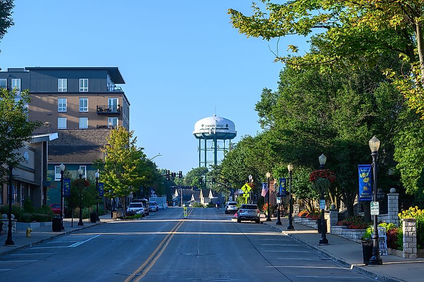 Main Street in Downers Grove, Iillinois.