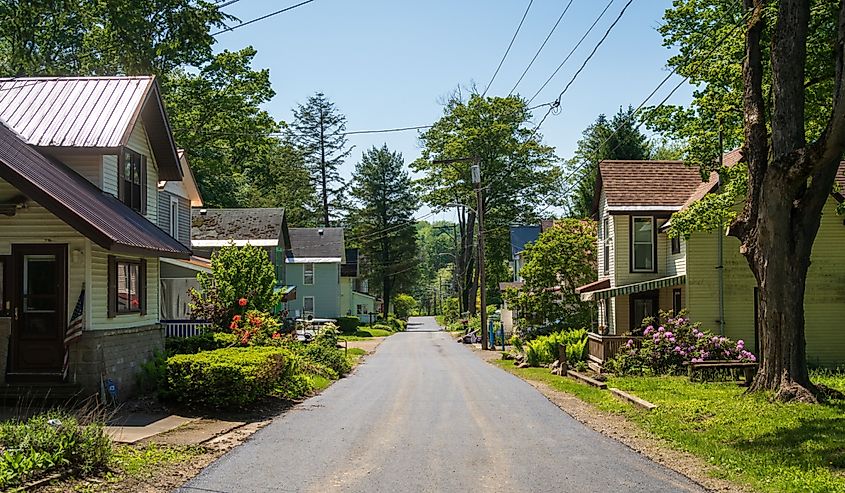 Homes in Lily Dale, New York.