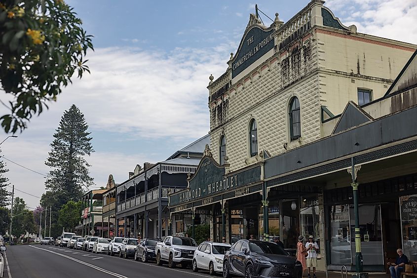 The historic streetscape in Bellingen.