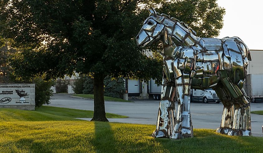 Steel horse sculpture, Munster, Indiana