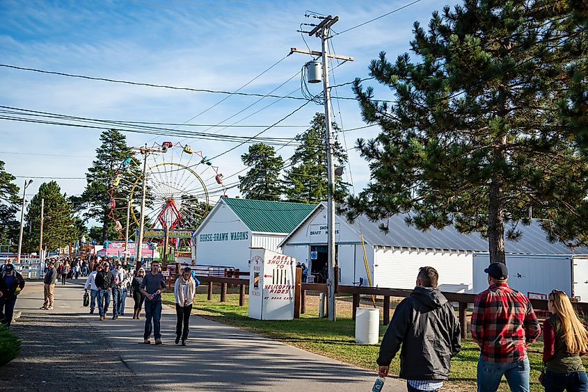 Visitors and people at Cumberland Fair in Cumberland, Maine