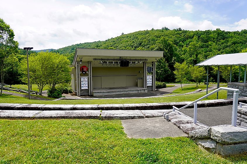 The Blue Ridge Music Center outdoor amphitheater in Galax, Virginia.