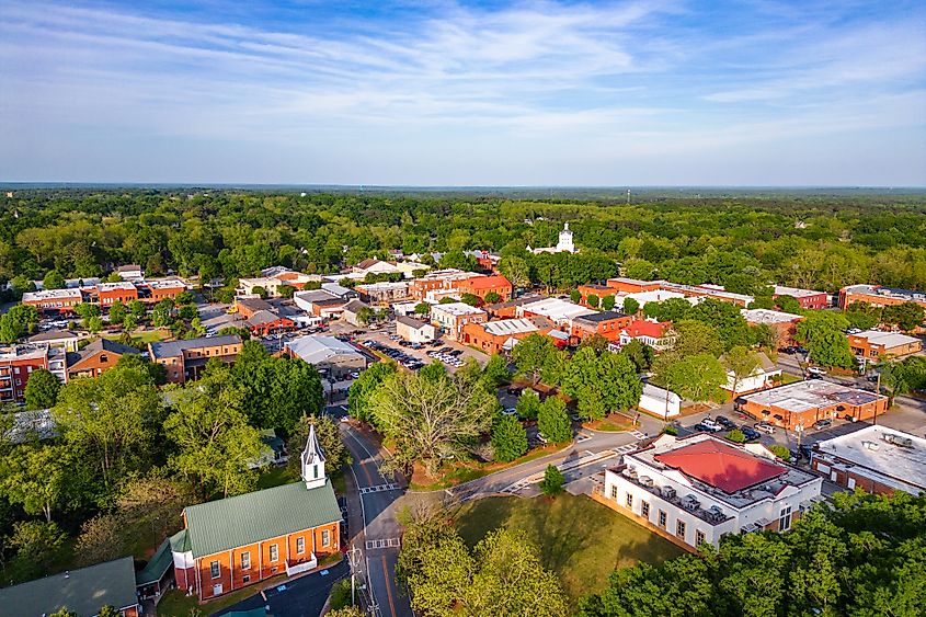 Historic downtown area of Madison, Georgia.