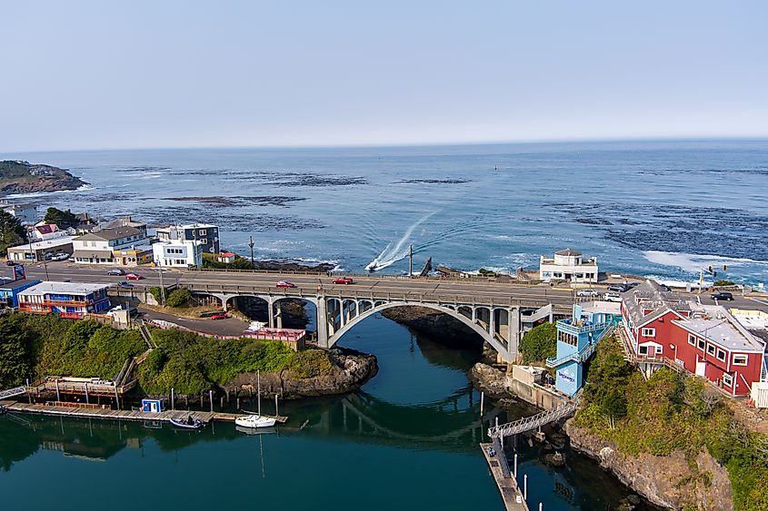 Depoe Bay and the world's smallest navigable harbor.