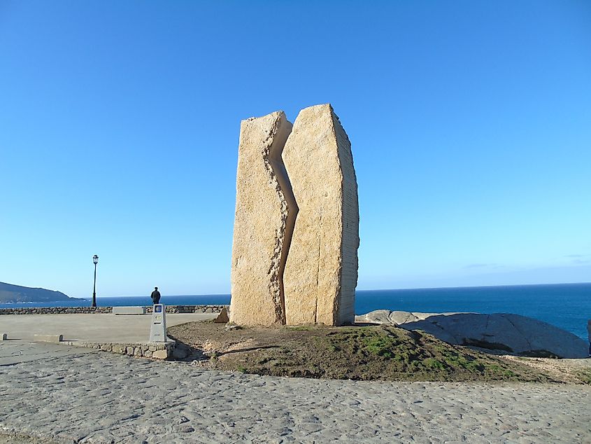 Monument "The Wound" in memory of the shipwreck "Prestige" buque on the Coast of Death