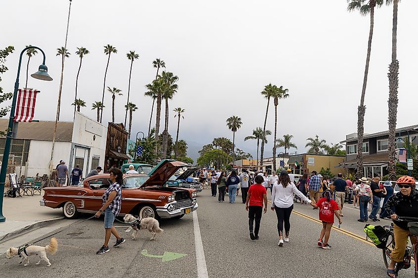 Rods and Roses classic holiday car show in Carpinteria, California.