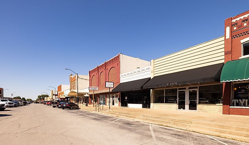 The old business district on Main Street in Purcell