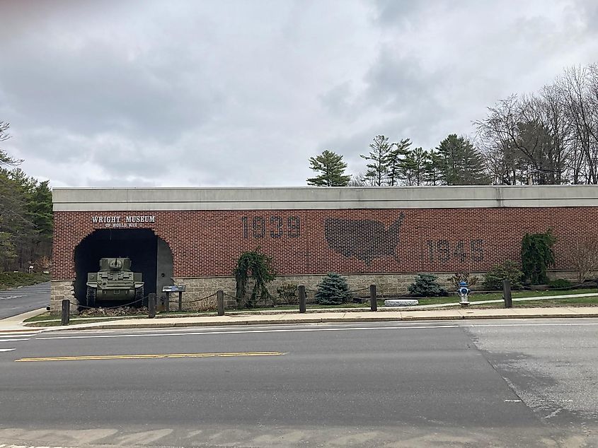 The front of the Wright Museum of World War II History in Wolfeboro, New Hampshire.