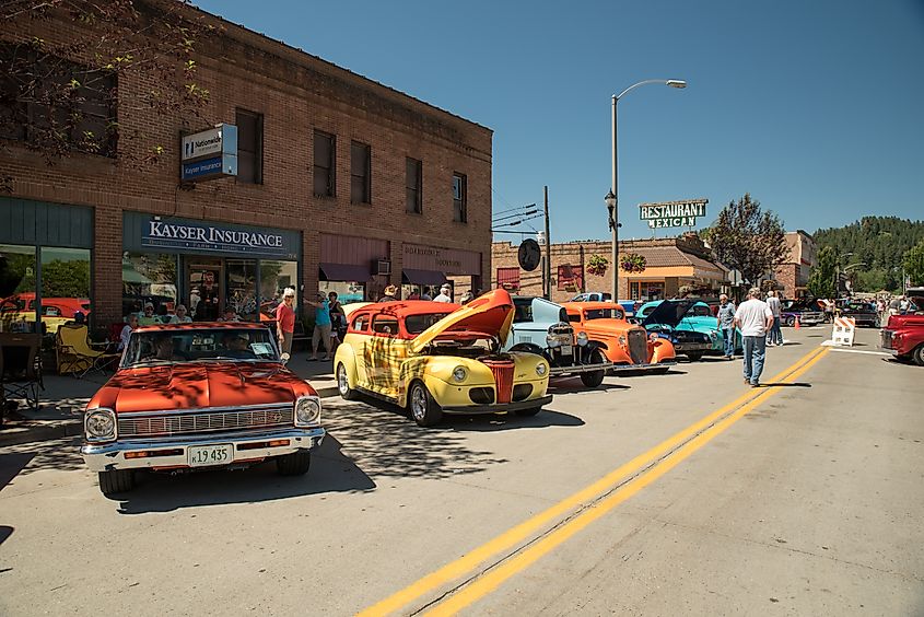 Spectators at the Rod Benders Car Club in Bonners Ferry, Idaho