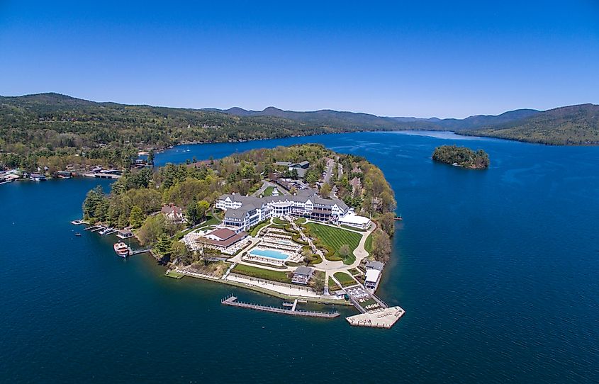 Sagamore Island in Bolton Landing, New York.