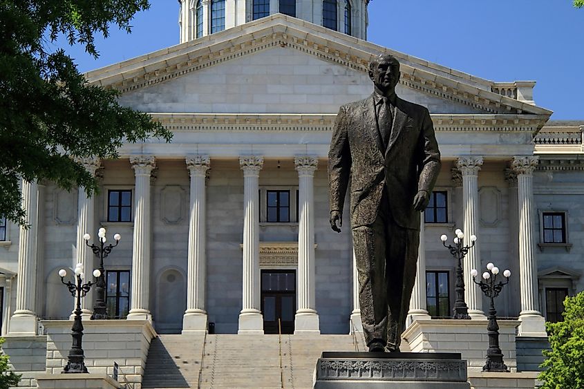 A monument on the grounds of the South Carolina statehouse honors longtime United States Senator Strom Thurmond.