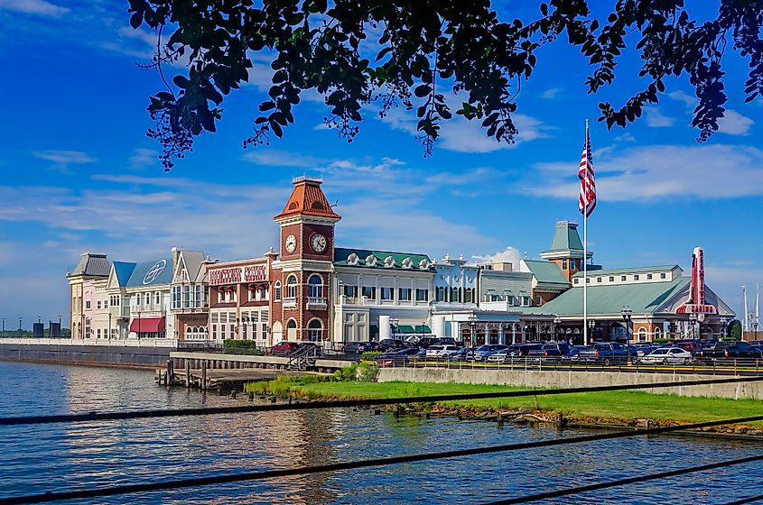 Waterfront buildings in the town of Biloxi, Mississippi