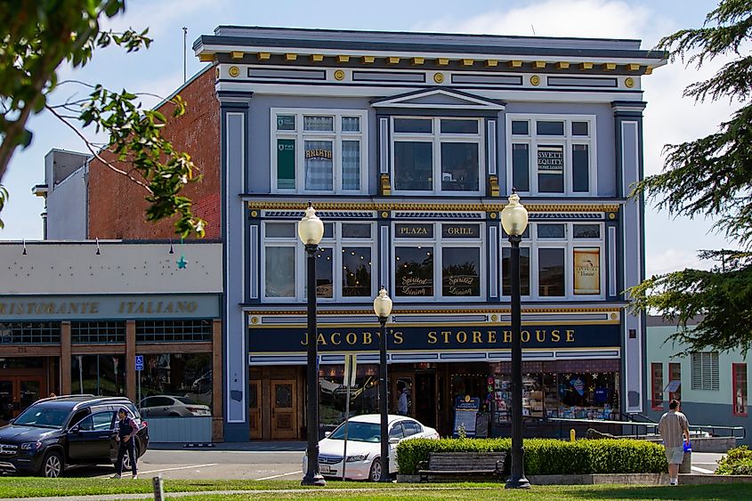 The Jacoby's Storehouse along the Arcata Plaza. Editorial credit: Conor P. Fitzgerald / Shutterstock.com