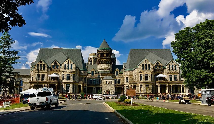 The Ohio State Reformatory, a.k.a Mansfield Reformatory, on the day of the “Inkcarceration” rock music festival.