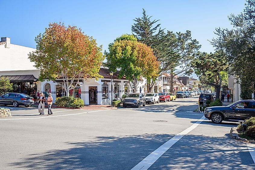 Ocean Avenue in downtown Carmel, California