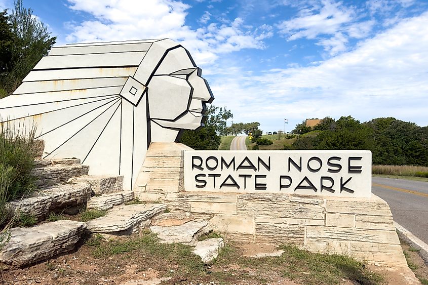 Entrance to the Roman Nose State Park, Oklahoma.