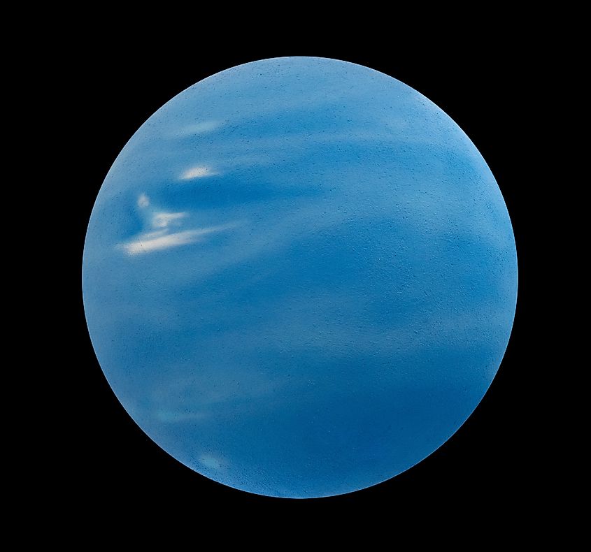 planet neptune on black, isolated