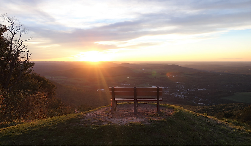 Sunset in Mount Utsayantha Fire Tower is one of the beautiful place to watch sunset in Stamford, New York. It is magical to witness the different colors on the sky in the evening