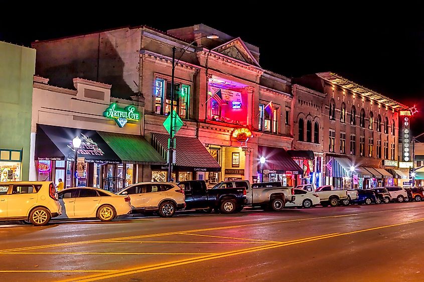 Historic Whiskey Row streetscape in Prescott, Arizona. Editorial credit: Chris Curtis / Shutterstock.com