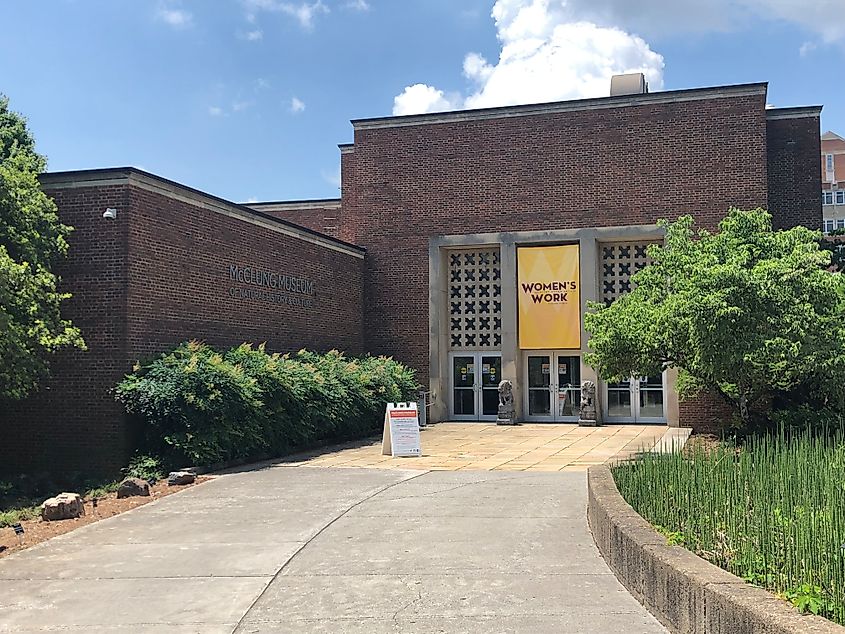 The entrance to the McClung Museum of Natural History & Culture on the University of Tennessee campus in Knoxville, Tennessee.