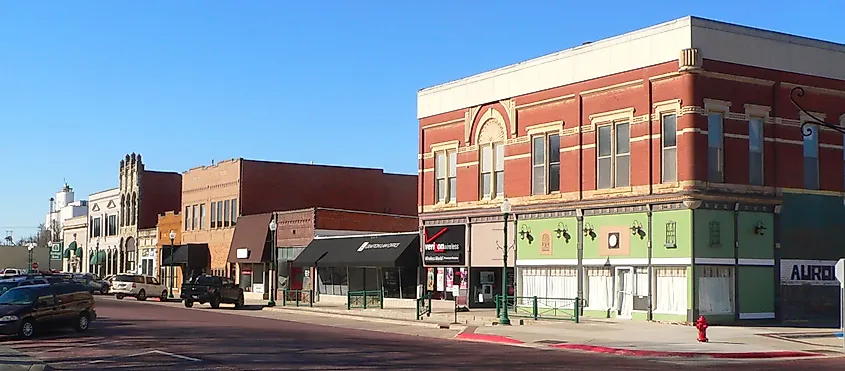 Downtown Aurora, Nebraska.