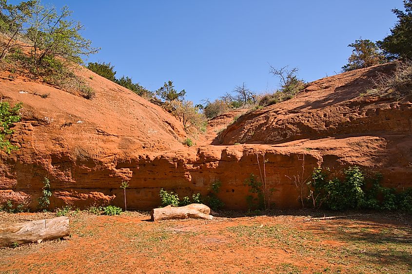 Red rock formations at Red Rock Canyon State Park in Oklahoma