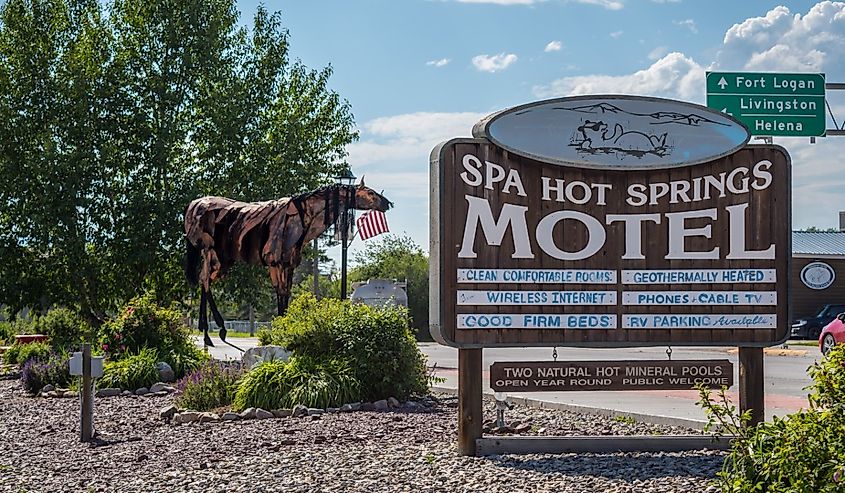 The Spa Hot Springs Motel in White Sulphur Springs, Montana.