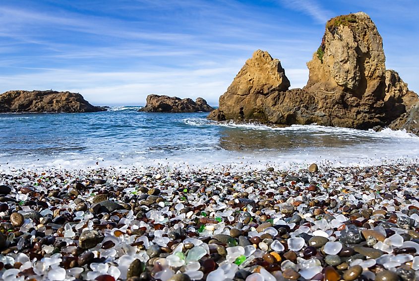 Spectacular glass beach in Fort Bragg, California